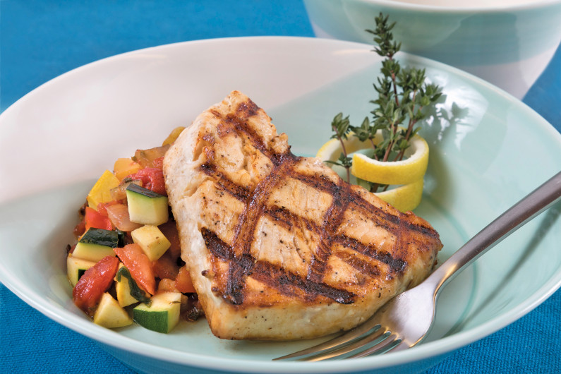 Grilled Swordfish with Ratatouille Vegetables