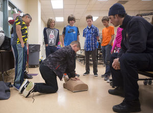 Fifth-grader Zack Smith organized and taught his classmates the technique of hands-only CPR.